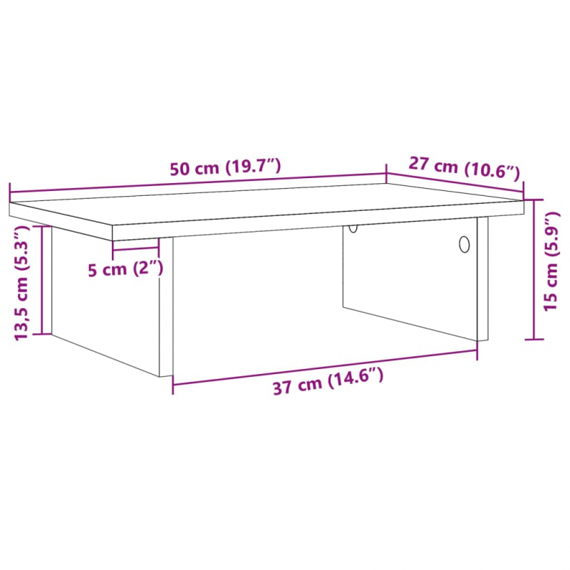 Monitorständer Sonoma-Eiche 50x27x15 cm Holzwerkstoff