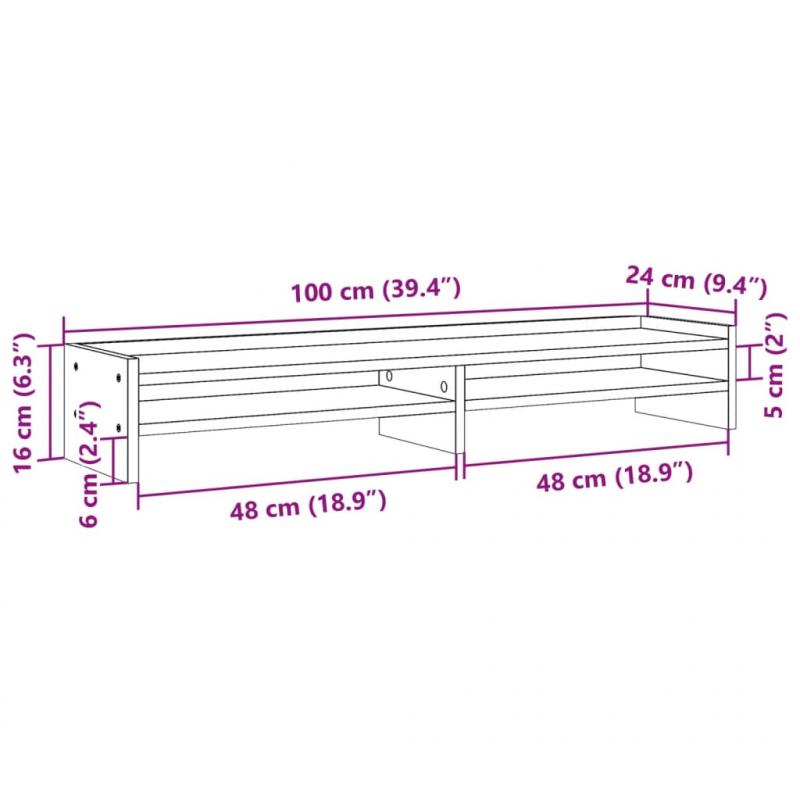 Monitorständer Sonoma-Eiche 100x24x16 cm Holzwerkstoff