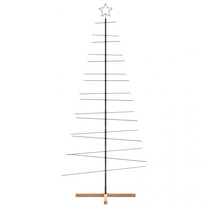 Metall-Weihnachtsbaum zum Dekorieren Holzständer Schwarz 210 cm