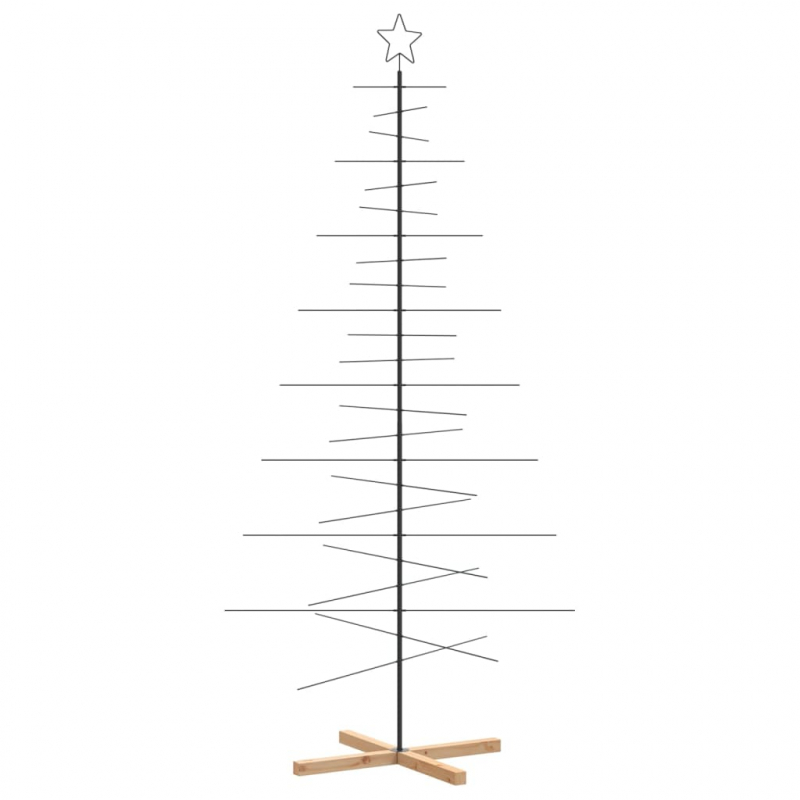 Metall-Weihnachtsbaum zum Dekorieren Holzständer Schwarz 210 cm