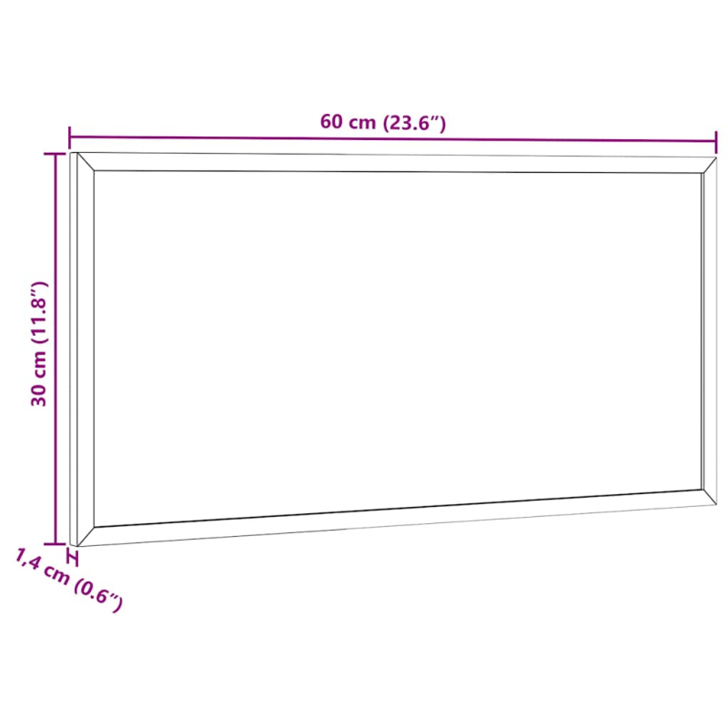 Korktafel mit massivem Kiefernholzrahmen 60x30 cm