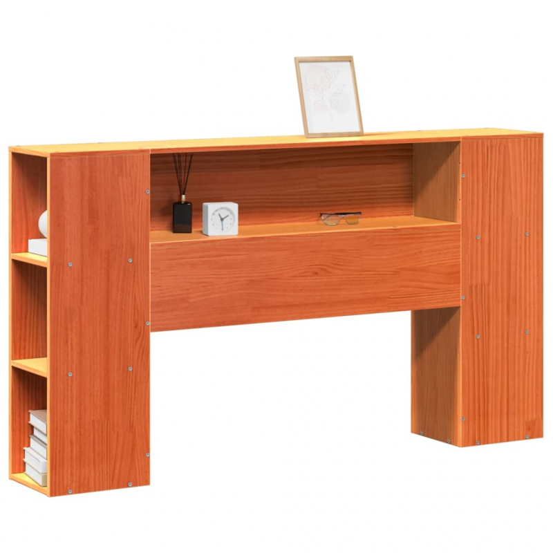 Kopfteil mit Stauraum Wachsbraun 150 cm Massivholz Kiefer
