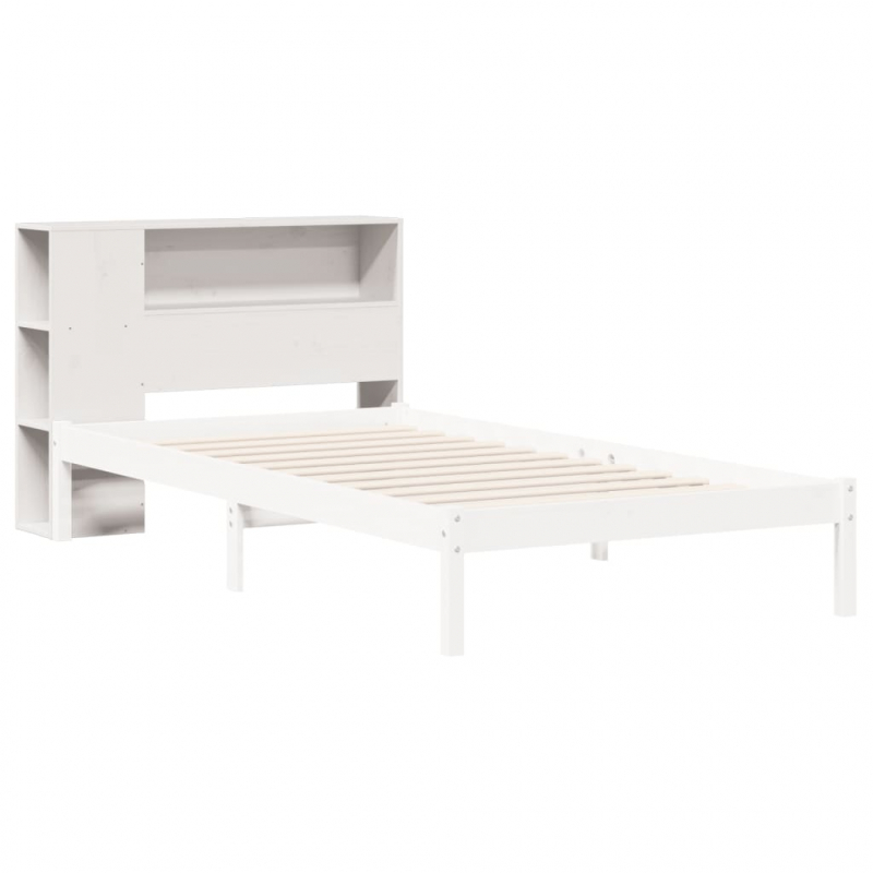 Kopfteil mit Stauraum Weiß 100 cm Massivholz Kiefer