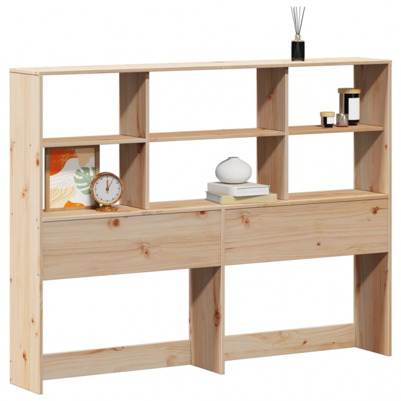 Kopfteil mit Stauraum 135 cm Massivholz Kiefer