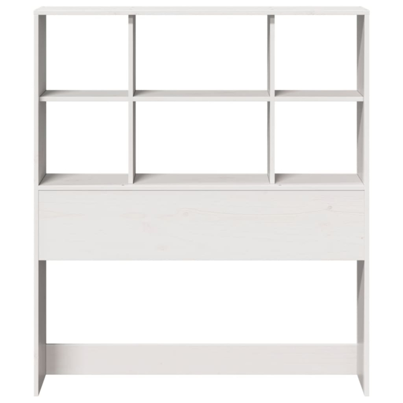 Kopfteil mit Stauraum Weiß 90 cm Massivholz Kiefer