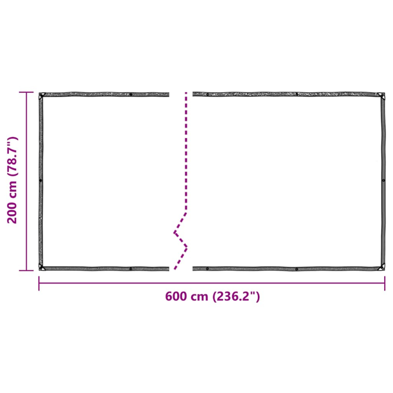 Pflanzenabdeckung mit Ösen 2x6 m Polyethylen