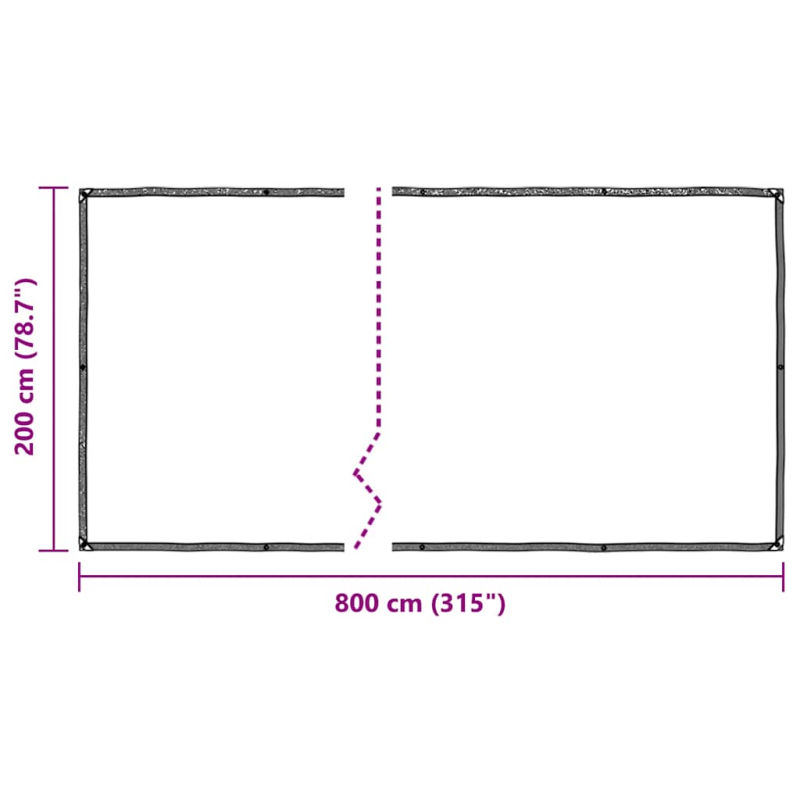 Pflanzenabdeckung mit Ösen 2x8 m Polyethylen