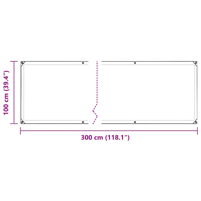 Pflanzenabdeckung mit Ösen 1x3 m PVC
