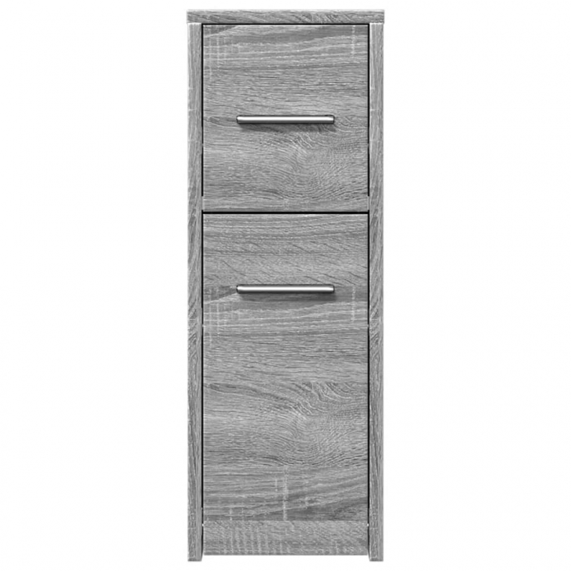 Badschrank Schmal mit Rollen Grau Sonoma Holzwerkstoff