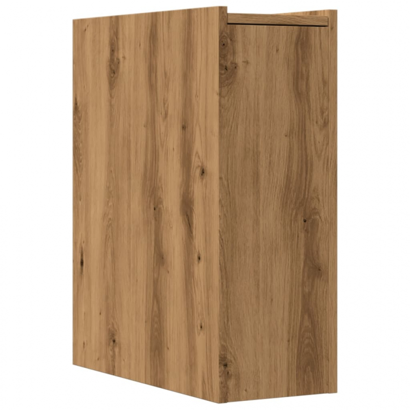 Badschrank Schmal mit Rollen Artisan-Eiche Holzwerkstoff