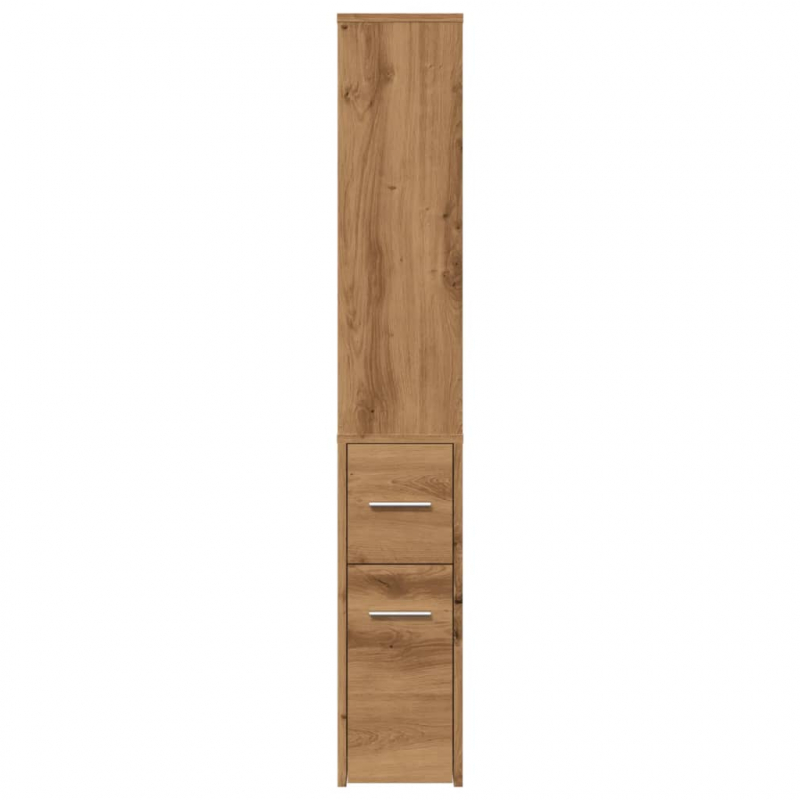 Badschrank Schmal mit Rollen Artisan-Eiche Holzwerkstoff