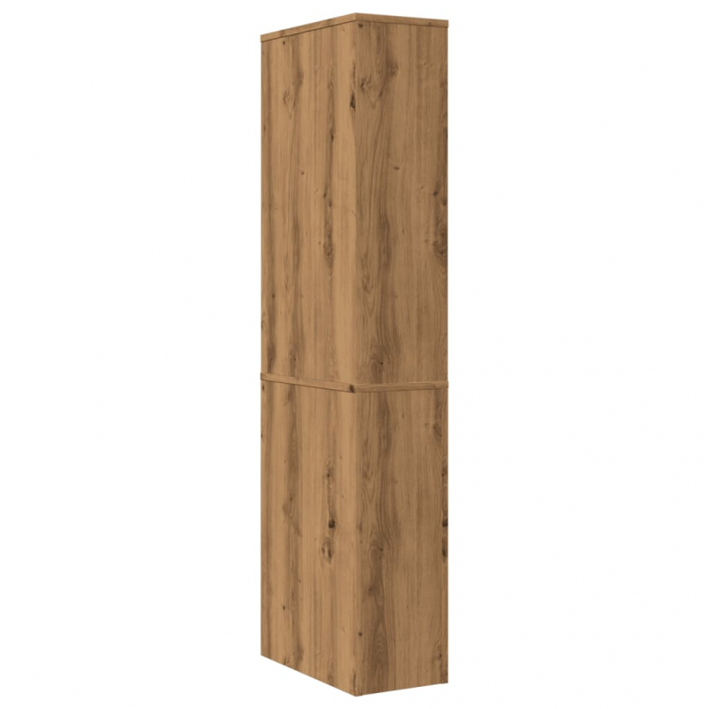 Badschrank Schmal mit Rollen Artisan-Eiche Holzwerkstoff