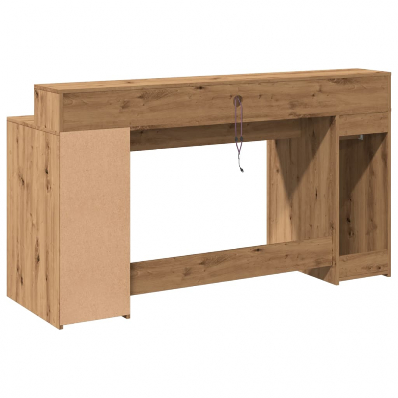 LED-Schreibtisch Artisan-Eiche 160x55x91 Holzwerkstoff