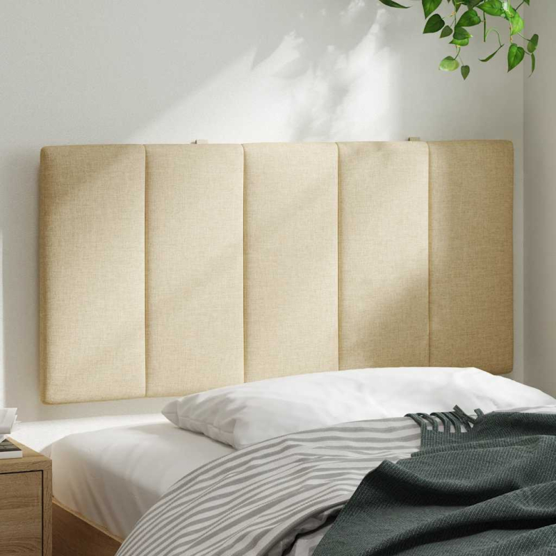 Kopfteil-Kissen Creme 100 cm Stoff