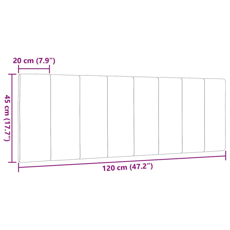 Kopfteil-Kissen Dunkelgrau 120 cm Stoff