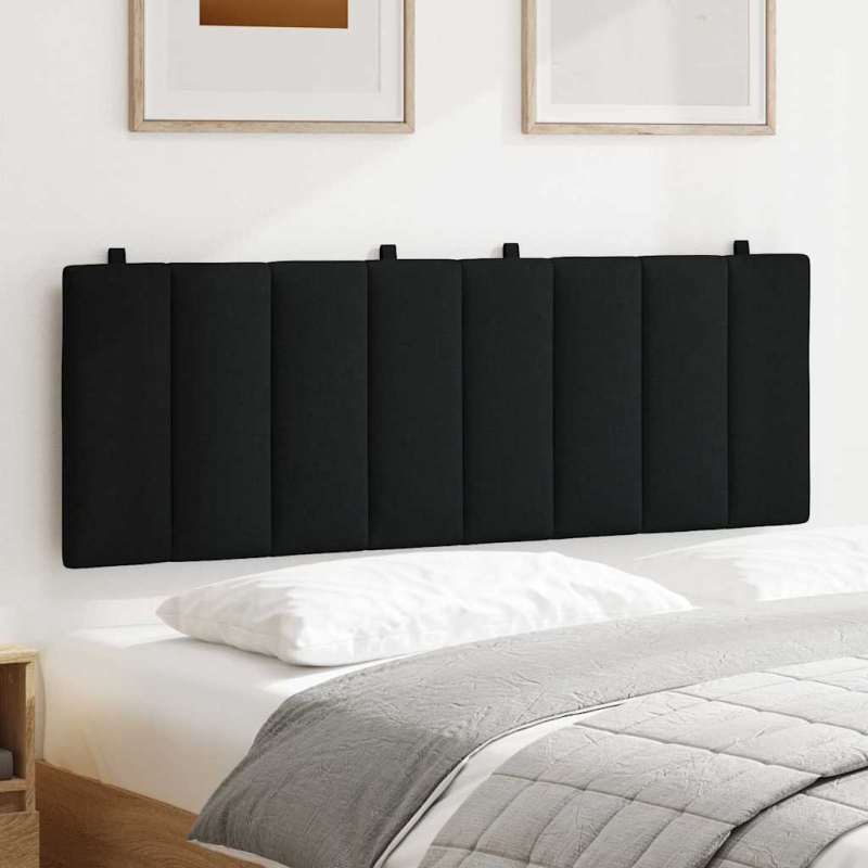 Kopfteil-Kissen Schwarz 120 cm Stoff