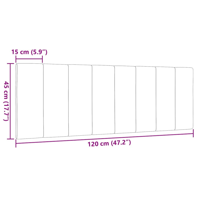 Kopfteil-Kissen Blau 120 cm Stoff