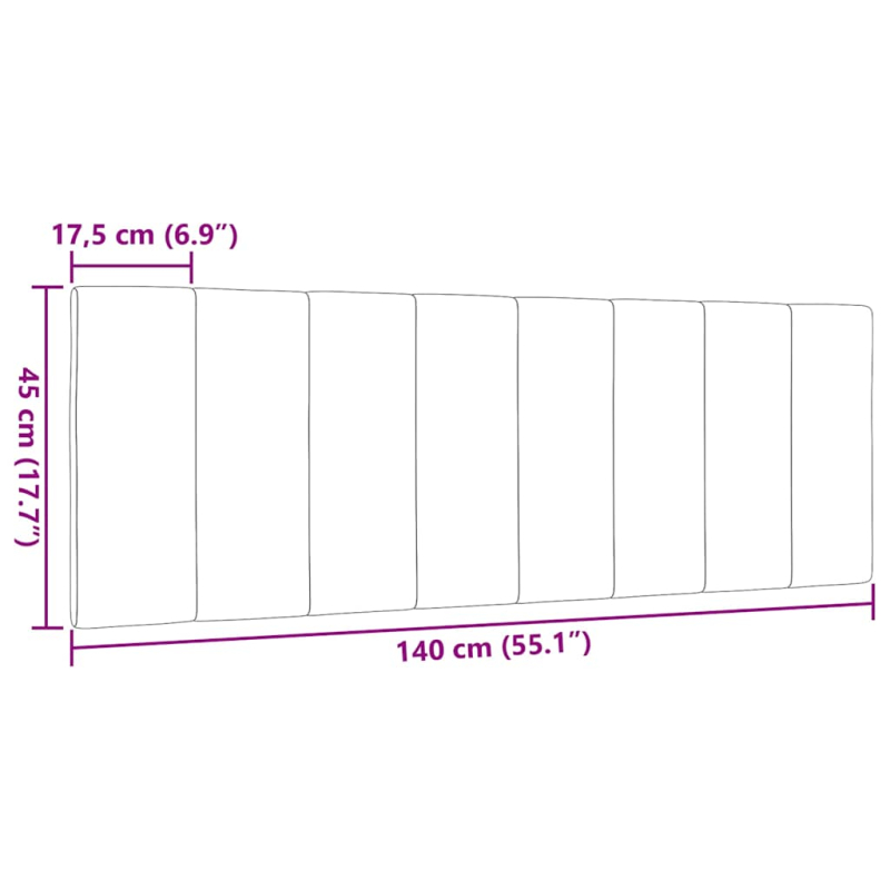 Kopfteil-Kissen Creme 140 cm Stoff