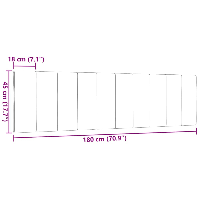 Kopfteil-Kissen Creme 180 cm Stoff
