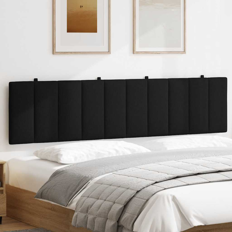 Kopfteil-Kissen Schwarz 200 cm Stoff