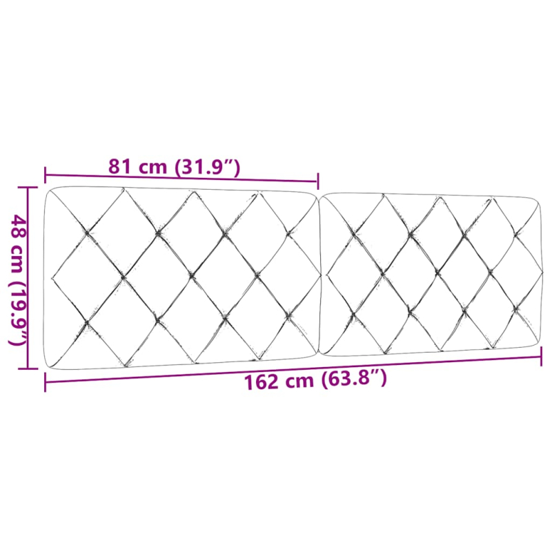 Kopfteil-Kissen Blau 160 cm Stoff