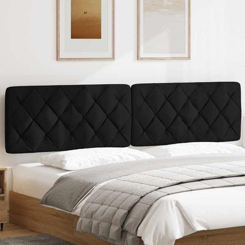 Kopfteil-Kissen Schwarz 200 cm Stoff