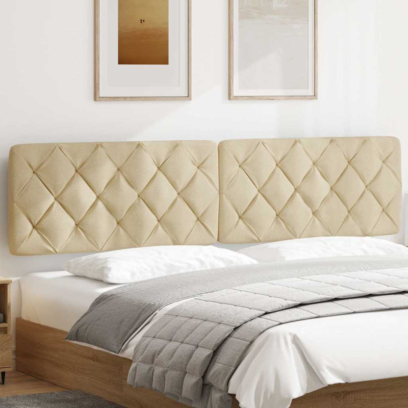 Kopfteil-Kissen Creme 200 cm Stoff
