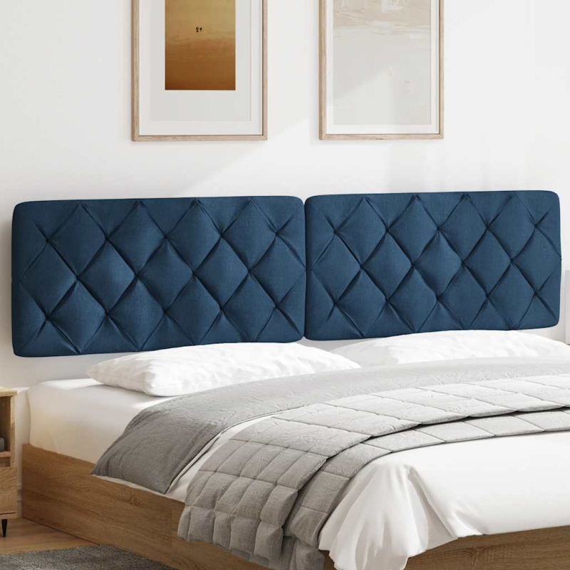 Kopfteil-Kissen Blau 200 cm Stoff