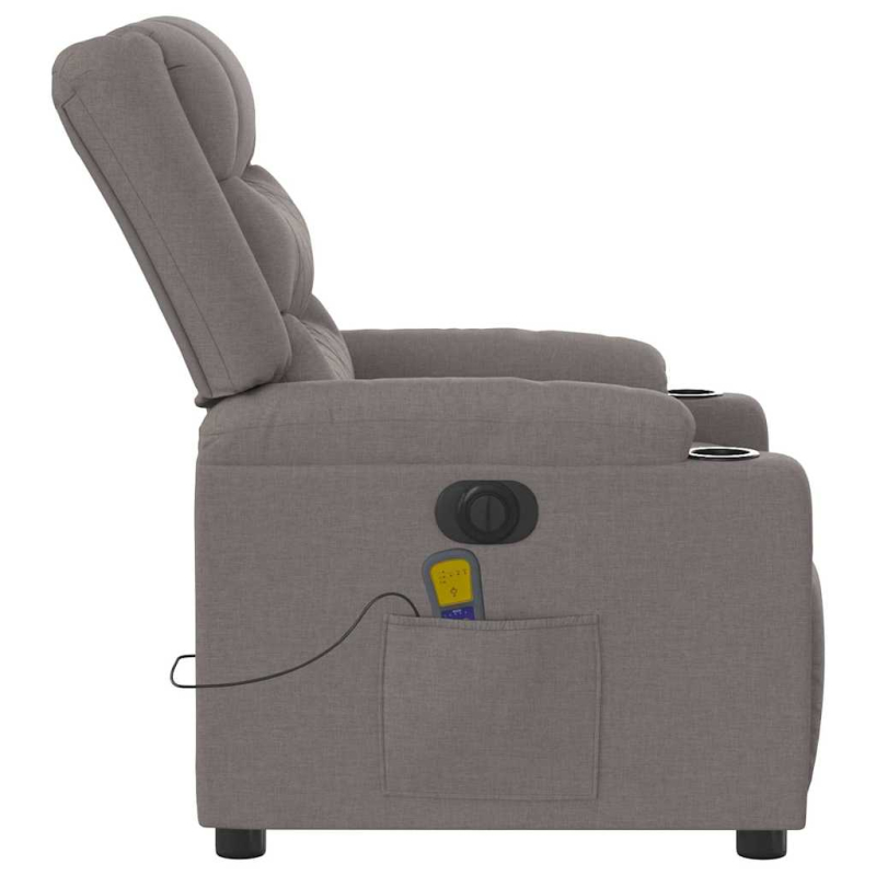 Massagesessel Elektrisch Taupe Stoff