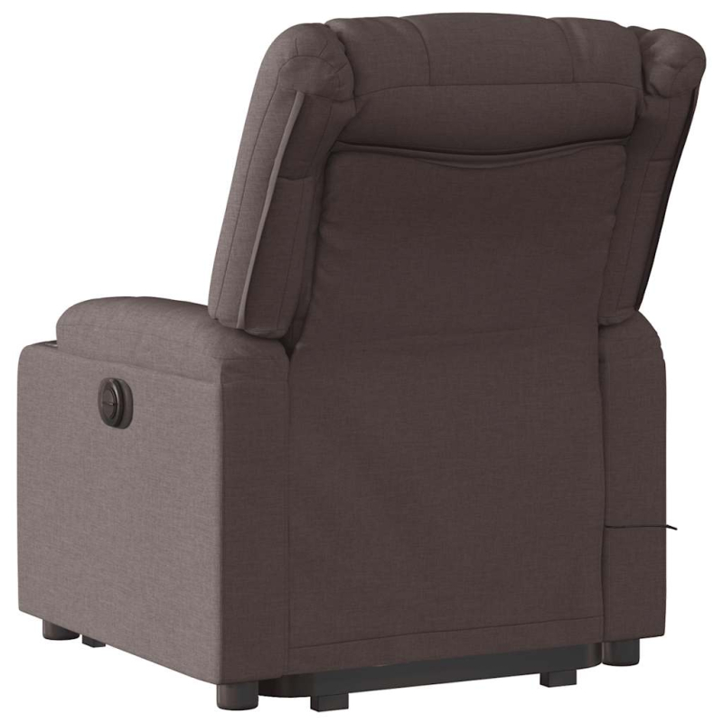 Massagesessel mit Aufstehhilfe Dunkelbraun Stoff