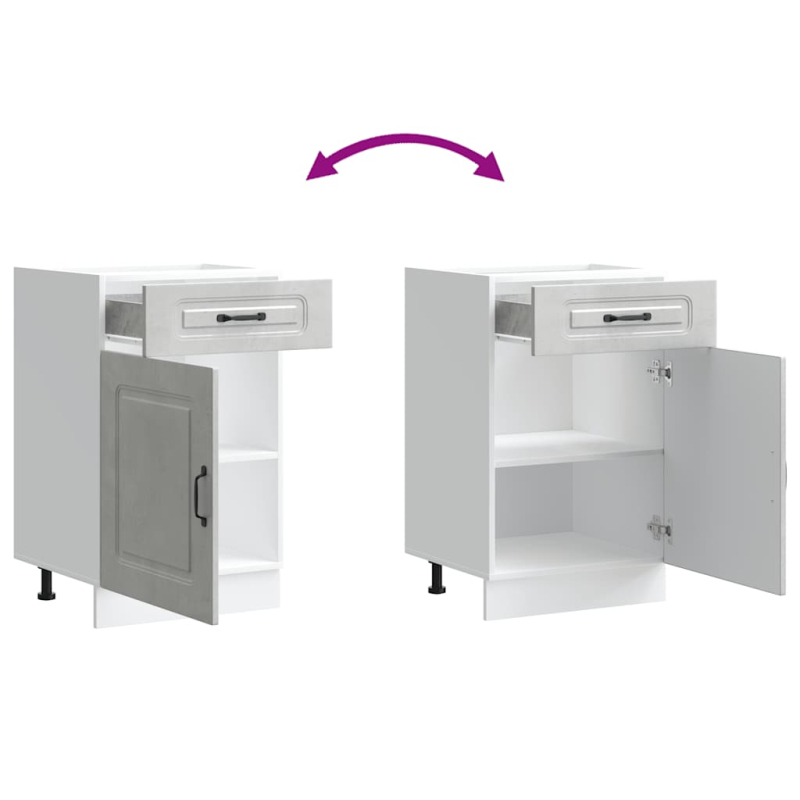 Küchenunterschrank Kalmar Betongrau Holzwerkstoff