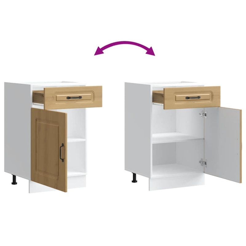 Küchenunterschrank Kalmar Artisan-Eiche Holzwerkstoff