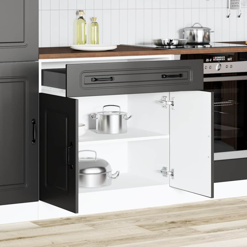 Küchenunterschrank Kalmar Schwarz Holzwerkstoff