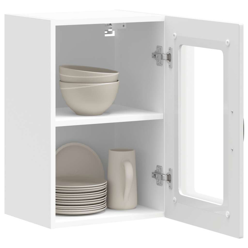 Küchen-Hängeschrank mit Glastür Kalmar Weiß Holzwerkstoff