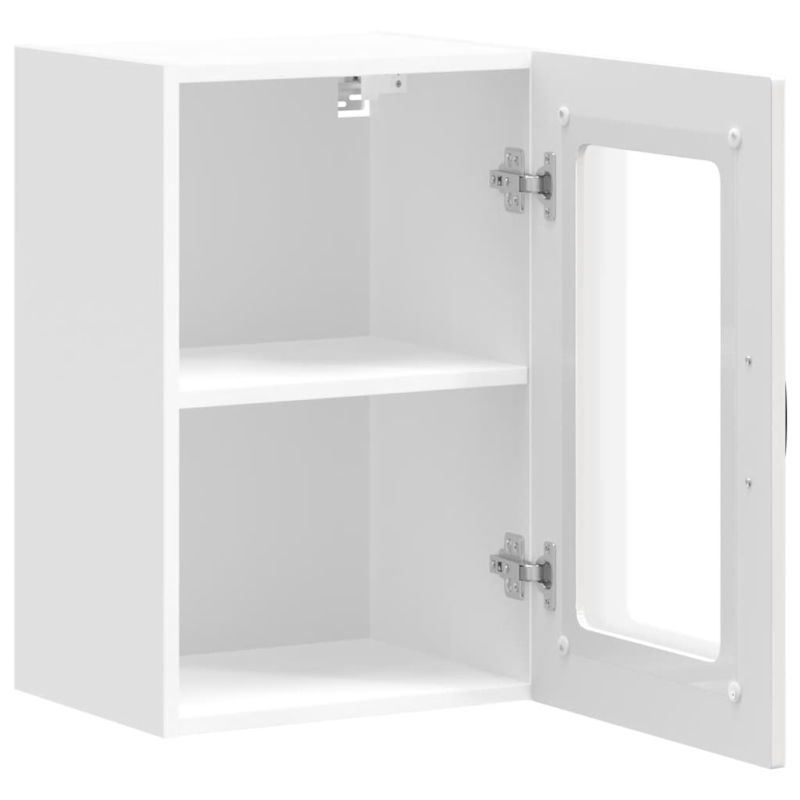 Küchen-Hängeschrank mit Glastür Kalmar Hochglanz-Weiß Holzwerkstoff