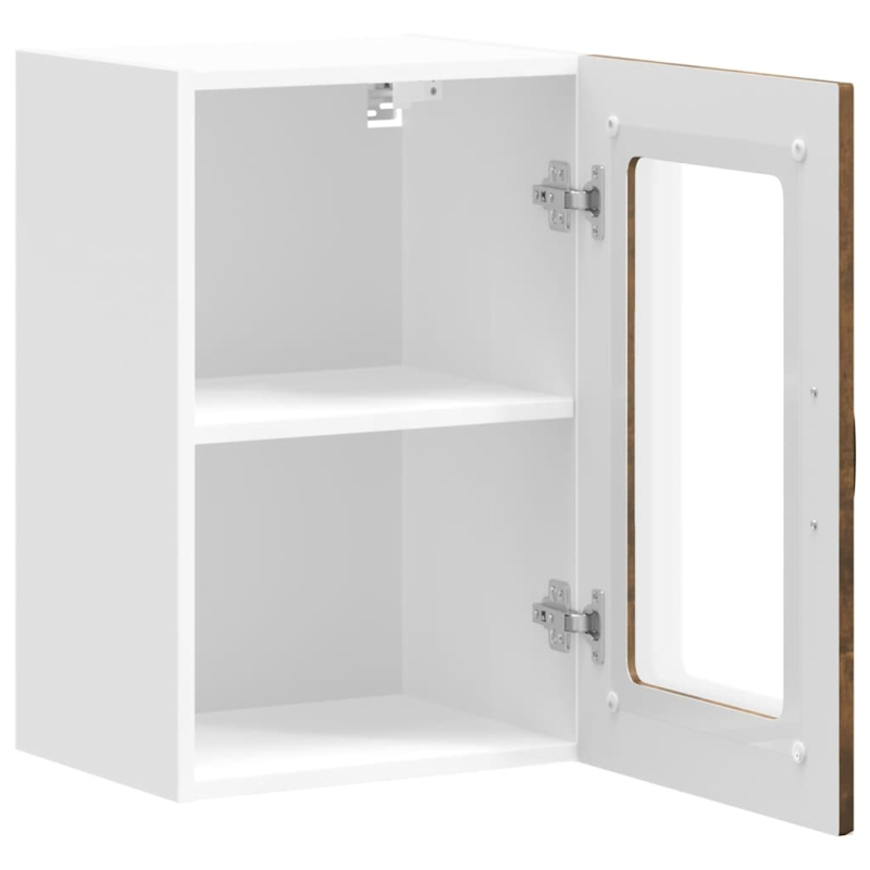 Küchen-Hängeschrank mit Glastür Kalmar Räuchereiche Holzwerkstoff