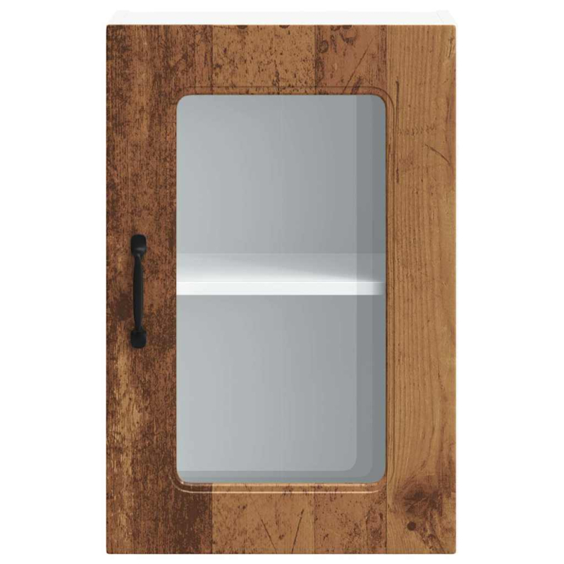 Küchen-Hängeschrank mit Glastür Kalmar Altholz-Optik Holzwerkstoff