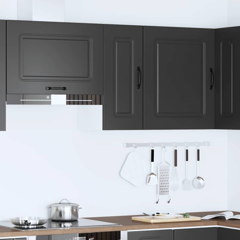 Küchen-Hängeschrank Kalmar Schwarz Holzwerkstoff