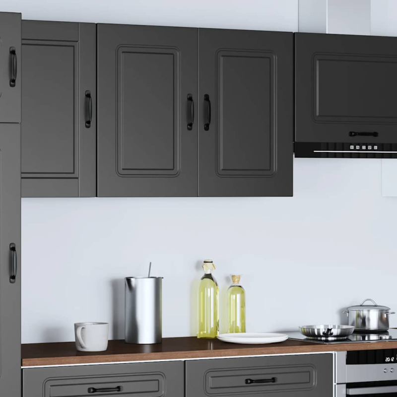 Küchen-Hängeschrank Kalmar Schwarz Holzwerkstoff