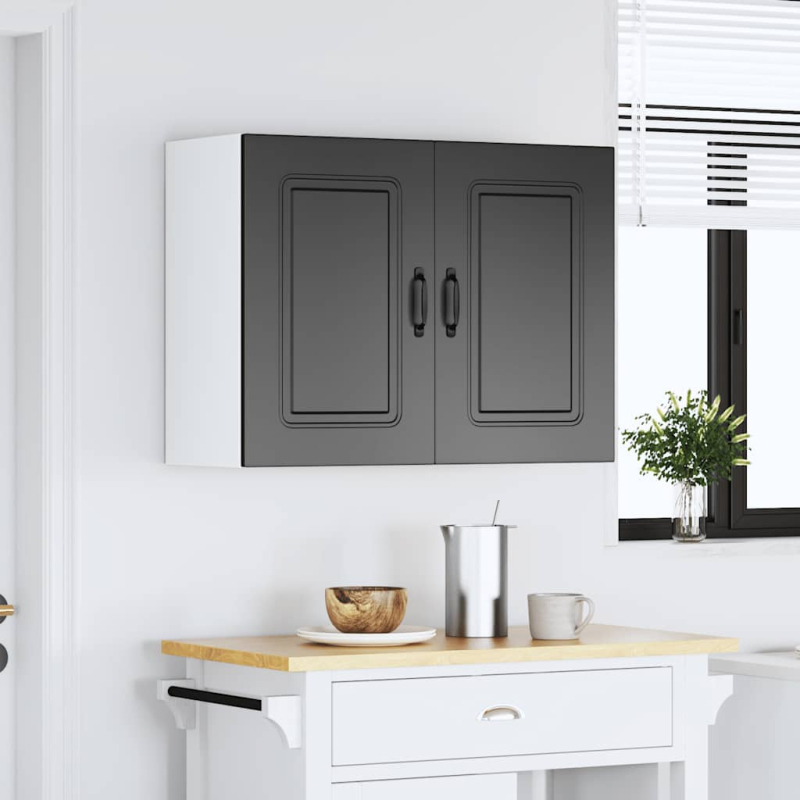 Küchen-Hängeschrank Kalmar Schwarz Holzwerkstoff