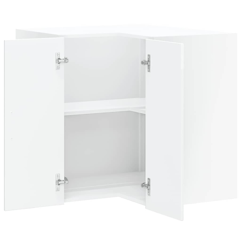Küchen-Eckhängeschrank Kalmar Hochglanz-Weiß Holzwerkstoff