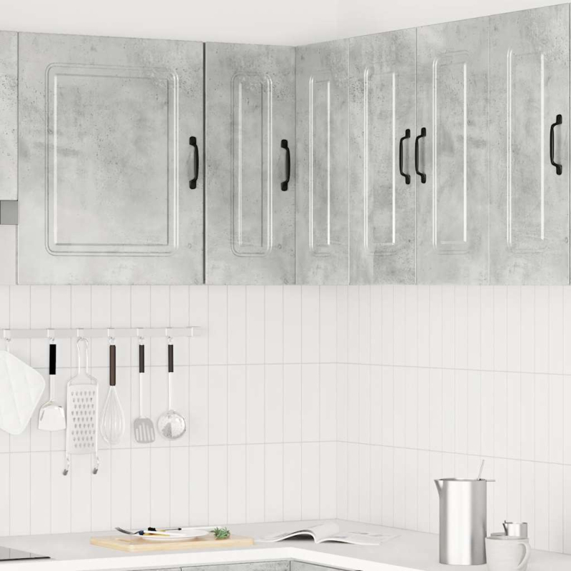 Küchen-Eckhängeschrank Kalmar Betongrau Holzwerkstoff
