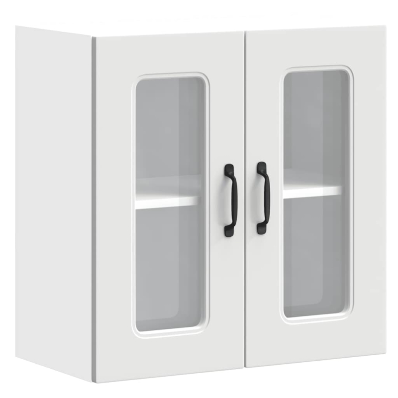 Küchen-Hängeschrank mit Glastür Kalmar Weiß Holzwerkstoff