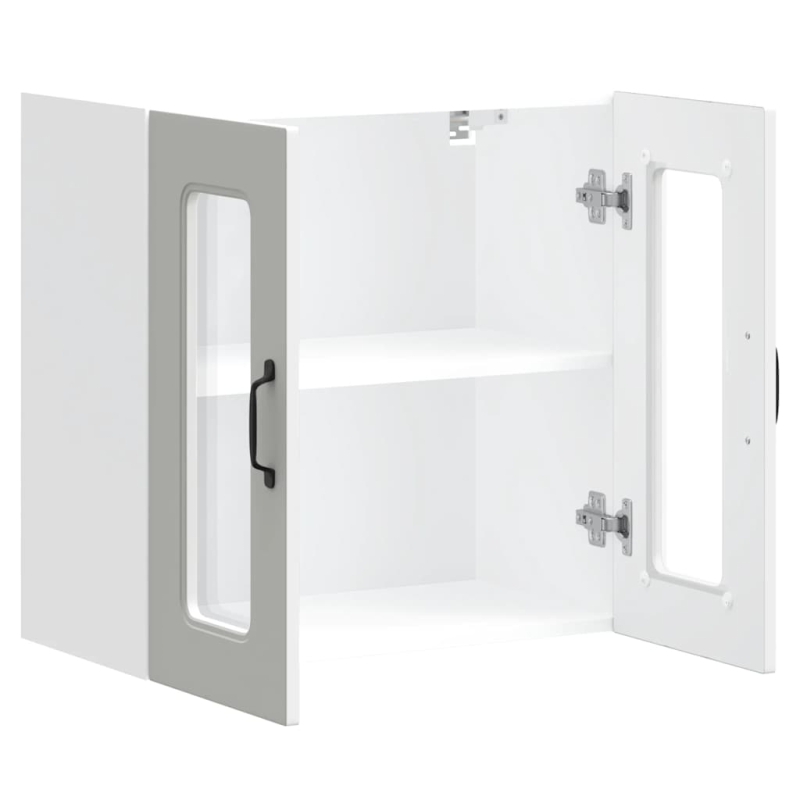 Küchen-Hängeschrank mit Glastür Kalmar Weiß Holzwerkstoff