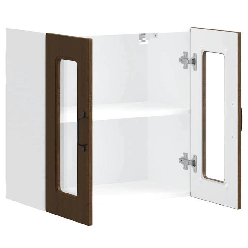 Küchen-Hängeschrank mit Glastür Kalmar Braun Eichen-Optik