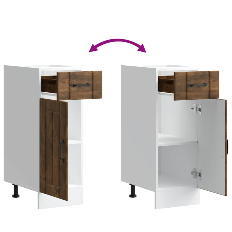 Küchen-Unterschrank Lucca Räuchereiche Holzwerkstoff