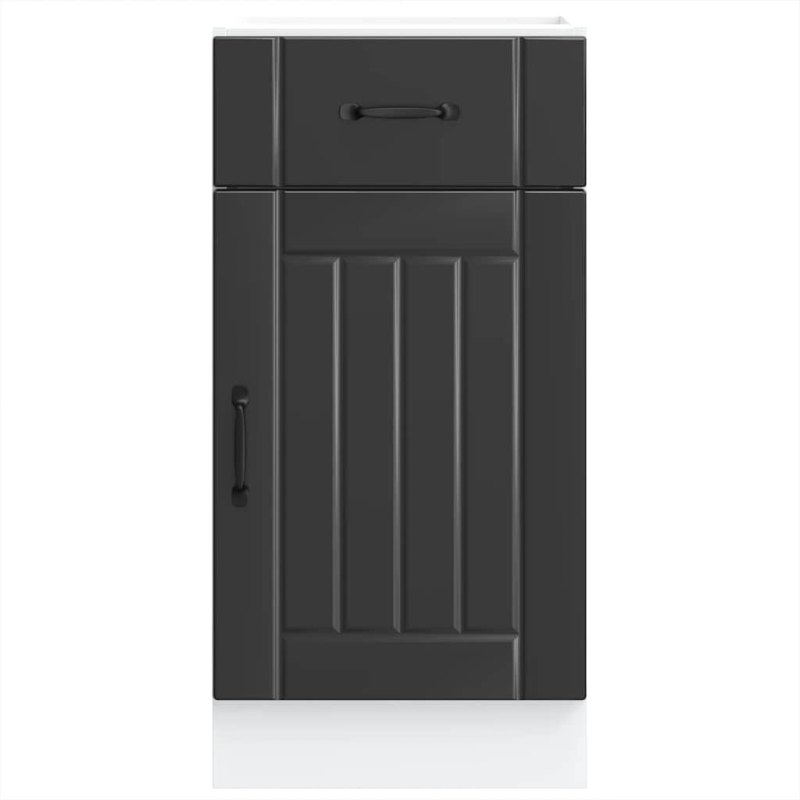 Küchen-Unterschrank Lucca Schwarz Holzwerkstoff