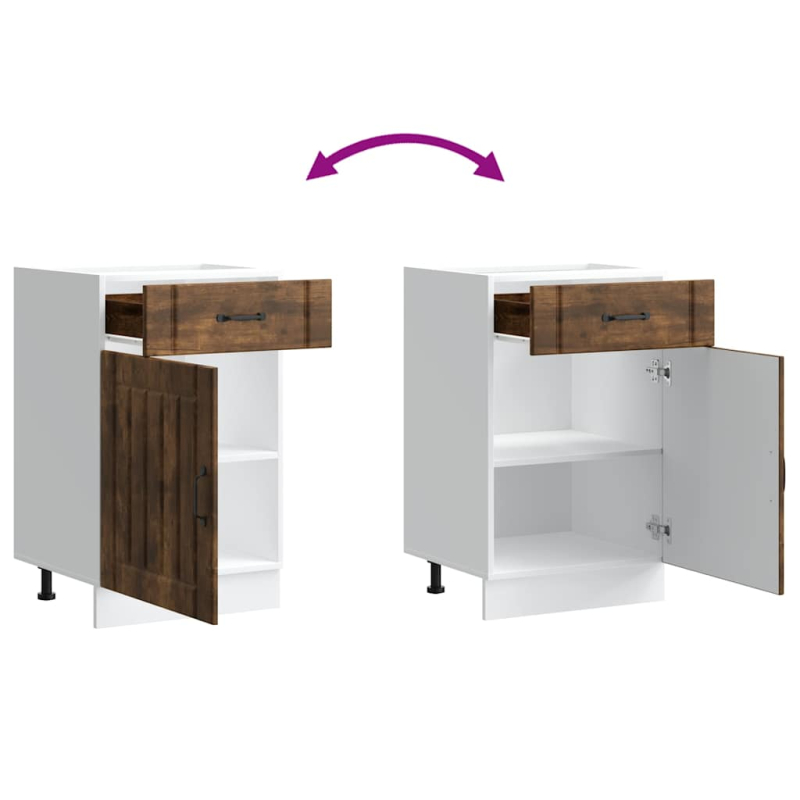 Küchen-Unterschrank Lucca Räuchereiche Holzwerkstoff