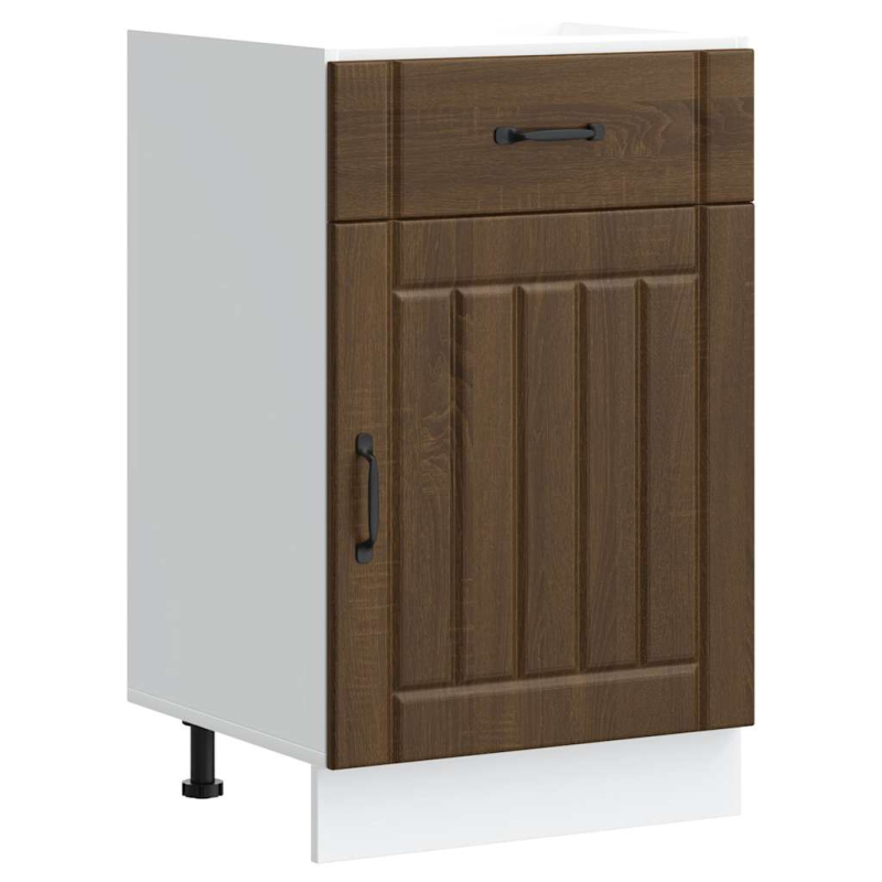 Küchen-Unterschrank Lucca Braun Eichen-Optik Holzwerkstoff