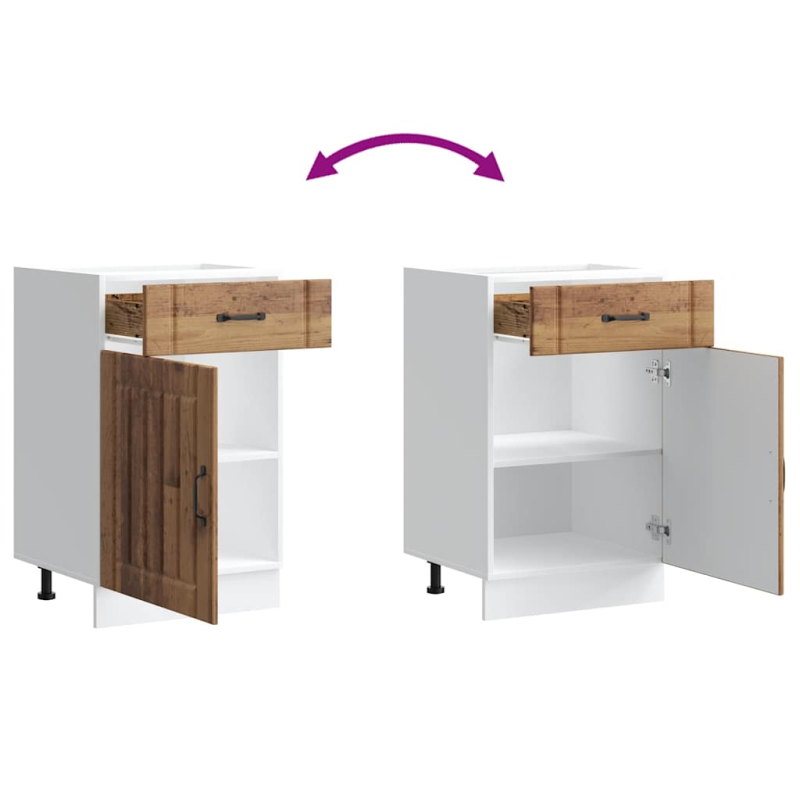 Küchen-Unterschrank Lucca Altholz-Optik Holzwerkstoff